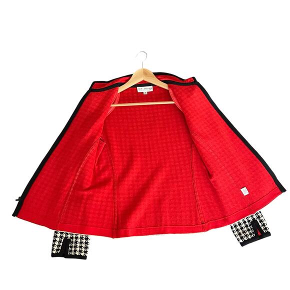 St. John Collection Women's Houndstooth Knit Jacket Black Size 8 - Picture 3 of 6